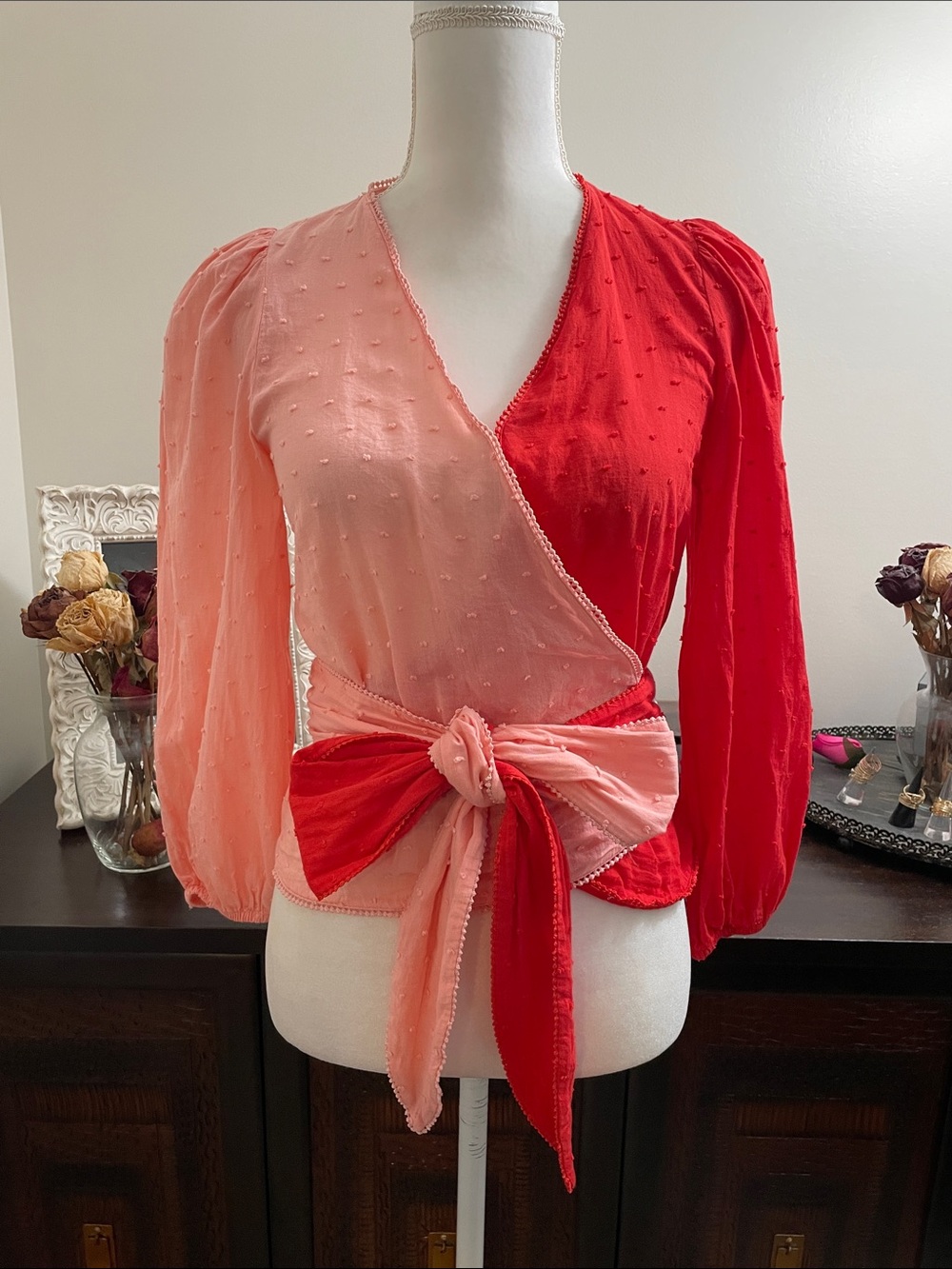 Farm Rio for Anthropologie‎ Colorblocked Wrap Blouse
